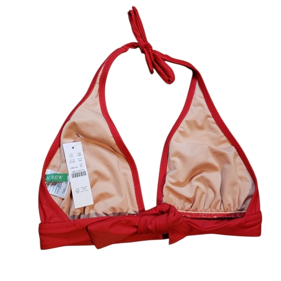 J. Crew Red Triangle Halter Bikini Top NEW - Picture 2 of 3